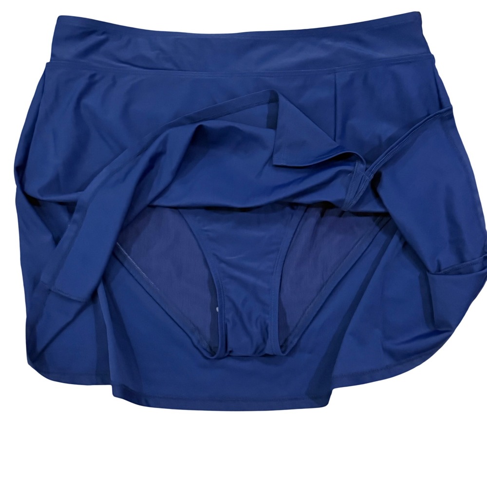 Lands End Navy Blue Swim Skirt with Built-in Brief UPF 50 size XL NEW - Picture 2 of 4